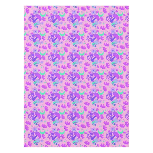 Paddenstoelen en bloemkool - lavender roos en paar tafelkleed (Voorkant)