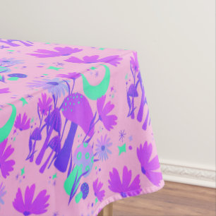 Paddenstoelen en bloemkool - lavender roos en paar tafelkleed