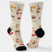 Paddenstoelen en bosblad sokken (Gebogen)