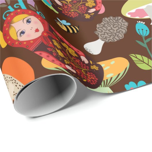 Paddenstoelen en broodjes cadeaupapier (Rol Hoek)