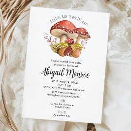 Paddenstoelen en eikels Baby shower Kaart