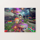 Paddenstoelen en Fairies Puzzle Legpuzzel (Horizontaal)