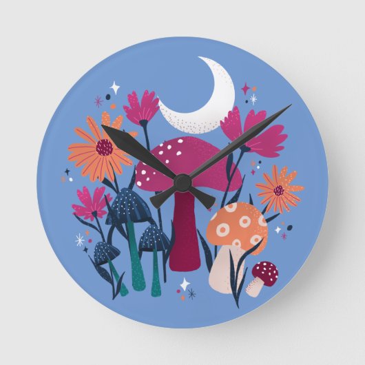 Paddenstoelen en floralen - moonsteenblauw en verb ronde klok (Voorkant)