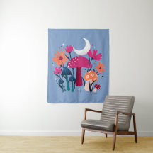 Paddenstoelen en floralen - moonsteenblauw en verb