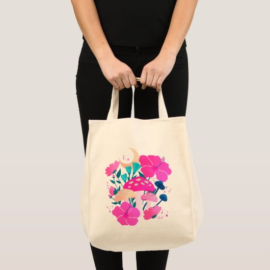 Paddenstoelen en Hibiscus Moonlight Dreams Tote Bag (Voorkant (product))