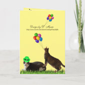 Paddenstoelen en Katten Verjaardag Kaart (Achterkant)