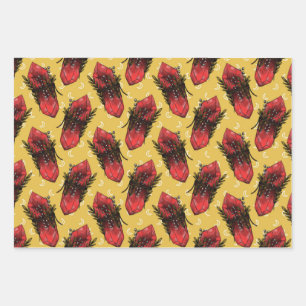 Paddenstoelen en kristallen inpakpapier vel