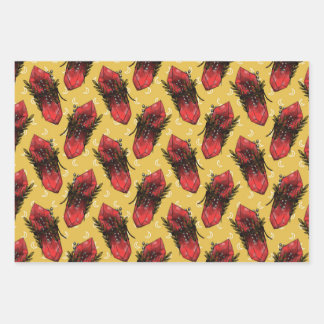 Paddenstoelen en kristallen inpakpapier vel