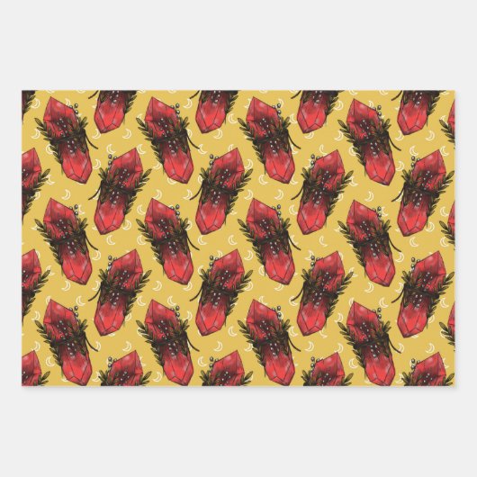 Paddenstoelen en kristallen inpakpapier vel (Voorkant)