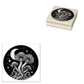 Paddenstoelen en Moon Rubber Stamp Rubberstempel (Gestempeld)