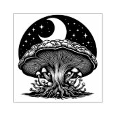 Paddenstoelen en Moon Rubber Stamp Rubberstempel (Afrduk)