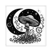 Paddenstoelen en Moon Rubber Stamp Rubberstempel (Afrduk)