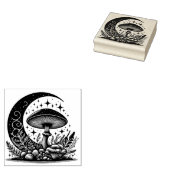 Paddenstoelen en Moon Rubber Stamp Rubberstempel (Gestempeld)