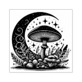 Paddenstoelen en Moon Rubber Stamp Rubberstempel (Afrduk)