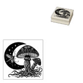 Paddenstoelen en Moon Rubber Stamp Rubberstempel (Gestempeld)