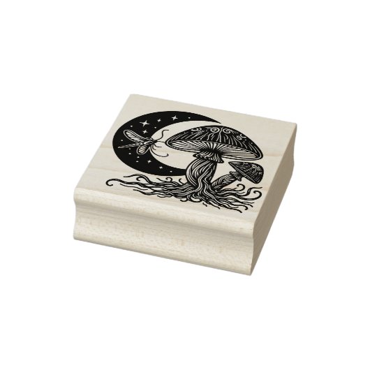 Paddenstoelen en Moon Rubber Stamp Rubberstempel (Stempel)