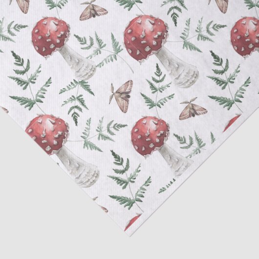 Paddenstoelen en mottenontwerp tissuepapier (Detail)