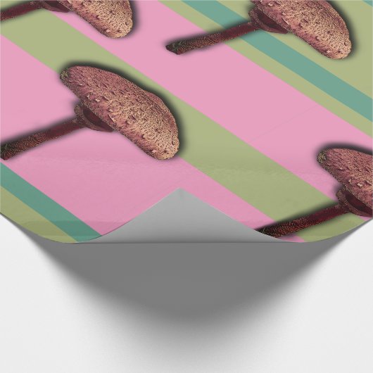 Paddenstoelen en strepen Inpakpapier (Hoek)