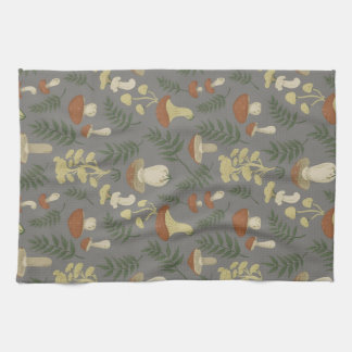 Paddenstoelen en varens keukendoek met leuk patroo theedoek
