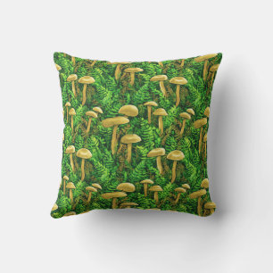 Paddenstoelen en varens op de bosbodem buitenkussen