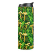 Paddenstoelen en varens op de bosbodem thermosbeker (Gedraaid links)