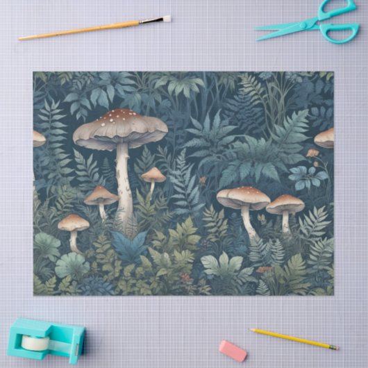 Paddenstoelen en varens tissuepapier (Craft)