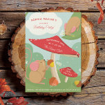 Paddenstoelen en veldmuizenbossen - Birthday Party Kaart<br><div class="desc">Pas deze uitnodiging aan voor het verjaardagsfeest of baby shower Originele illustratie van Becky Nimoy.</div>