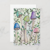 Paddenstoelen en wijnstokken notitiekaartje (Voorkant / Achterkant)