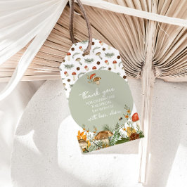 Paddenstoelen en wilde bloemen Dank u Label Cadeaulabel