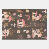 Paddenstoelen en wilde bloemen inpakpapier vel (Voorkant 2)