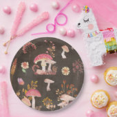 Paddenstoelen en wilde bloemen papieren bordje (Feest)