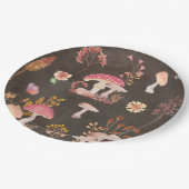 Paddenstoelen en wilde bloemen papieren bordje (Gekanteld)