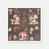 Paddenstoelen en wilde bloemen servet (Voorkant)