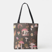 Paddenstoelen en wilde bloemen tote bag (Achterkant)