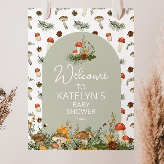 Paddenstoelen en Wilde Bloemen Welkomstbord Poster