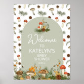 Paddenstoelen en Wilde Bloemen Welkomstbord Poster (Voorkant)