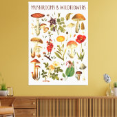  Paddenstoelen en Wildflower Chart Canvas Afdruk (Insitu (Woonkamer))