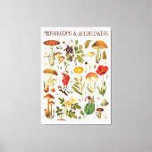  Paddenstoelen en Wildflower Chart Canvas Afdruk (Voorkant)