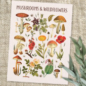 Paddenstoelen en Wildflower Chart Wall Art Briefkaart