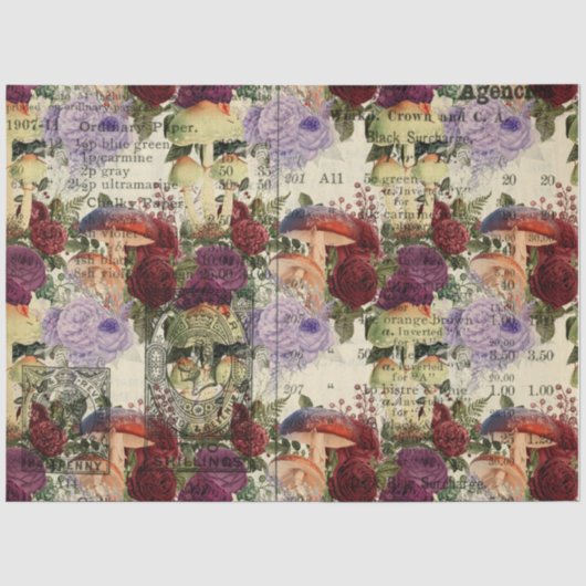 Paddenstoelen Ephemera Design Serie #4 Tissuepapier (Voorkant)