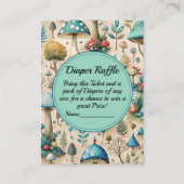 Paddenstoelen Fairyland Baby shower Luier Raffle Informatiekaartje (Voorkant)