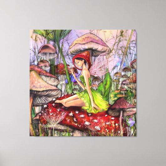 Paddenstoelen Fantasie Canvasprint Canvas Afdruk (Voorkant)