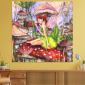 Paddenstoelen Fantasie Canvasprint Canvas Afdruk (Insitu (Woonkamer))