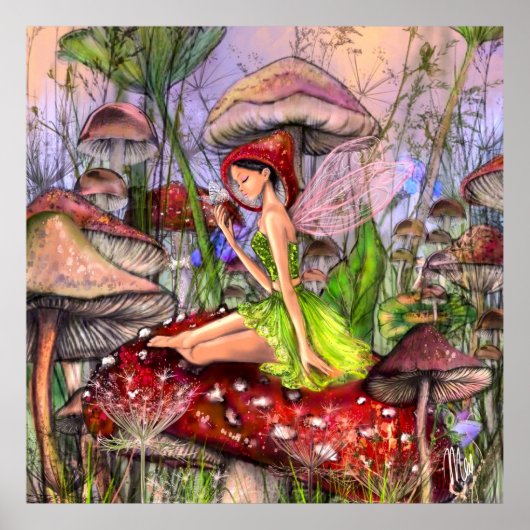 Paddenstoelen Fantasie Poster (Voorkant)