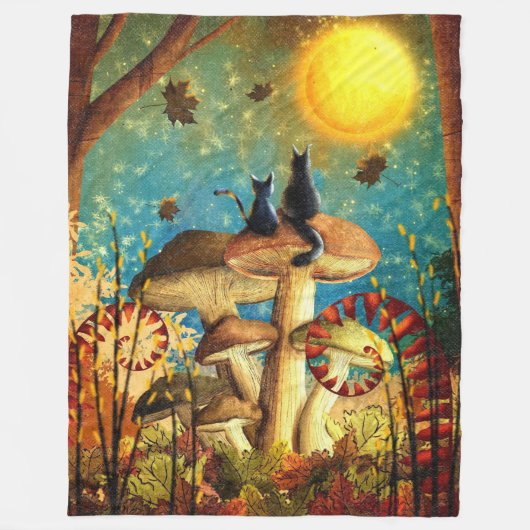 paddenstoelen fleece deken (Voorkant)