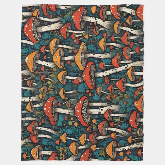 paddenstoelen fleece deken (Voorkant)
