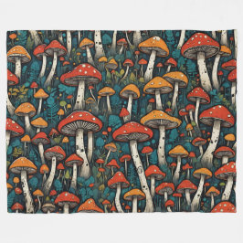 paddenstoelen fleece deken