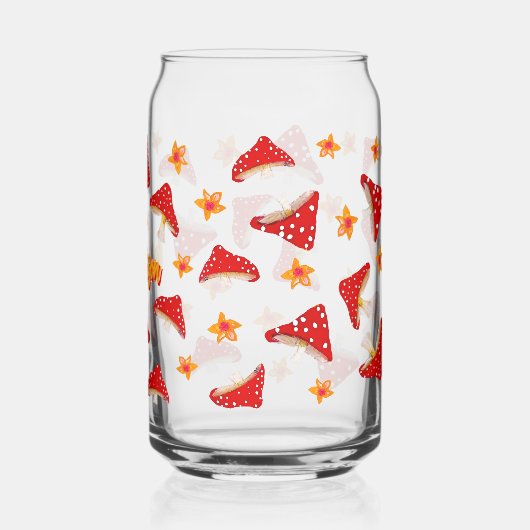 Paddenstoelen Flower Schattige Retro Teen Kawaii N Blikvorm Glas (Achterkant)