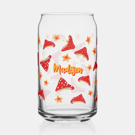 Paddenstoelen Flower Schattige Retro Teen Kawaii N Blikvorm Glas (Links)