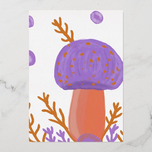 paddenstoelen folie uitnodiging (Voorkant)